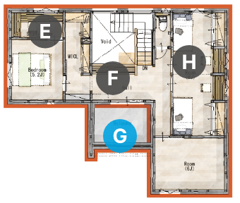 部屋の間取り　G