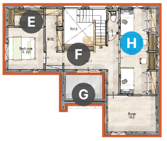 部屋の間取り　H